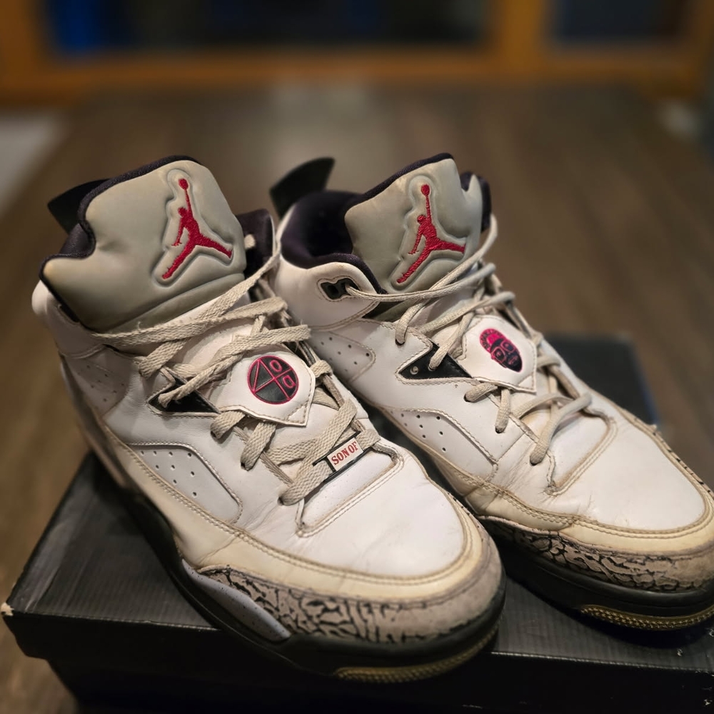 Jordan White and Red Men's Shoes